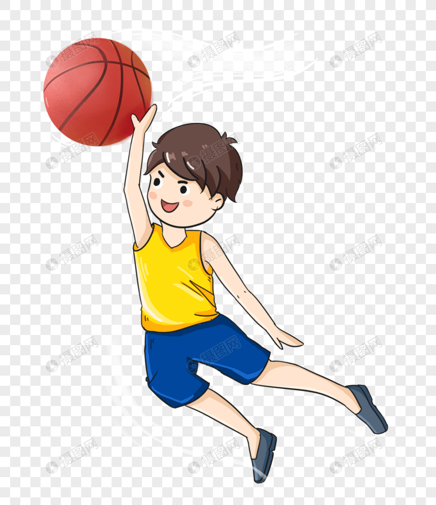 打篮球的男孩